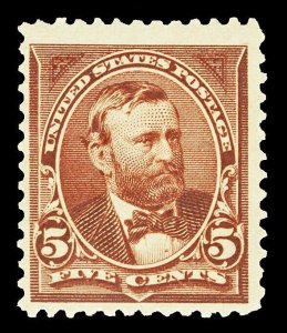 Scott 255 1894 5c Grant Unwatermarked Issue Mint F-VF OG LH Cat $120