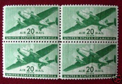 USA C29, 20c Airmail, Block of 4, VF, MNH