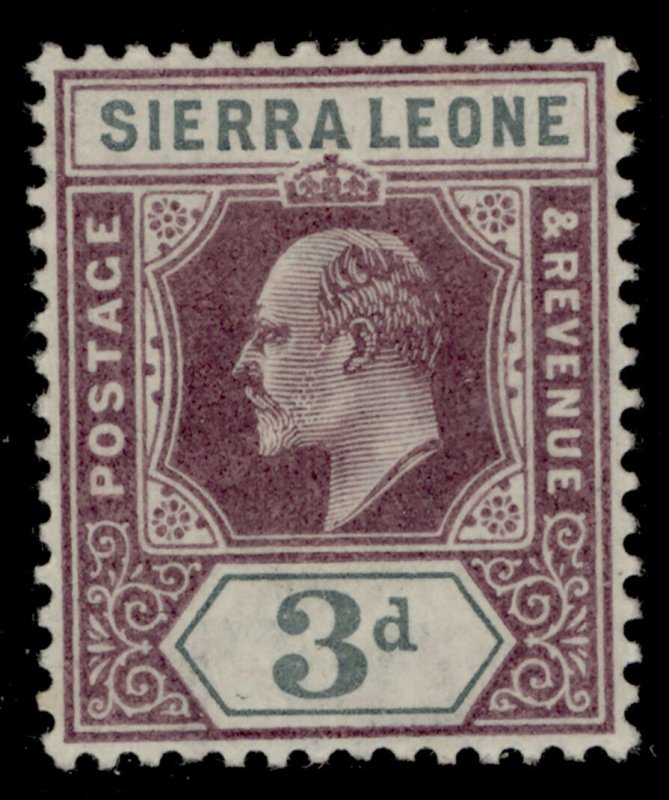 SIERRA LEONE EDVII SG78, 3d dull purple and grey, LH MINT. Cat £17.