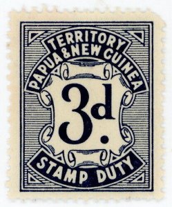 (I.B) Papua New Guinea Revenue : Stamp Duty 3d (1952)