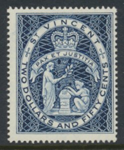 St Vincent  SG 200a  SC# 197 * MNH  definitive  Indigo Blue 1962  see scans