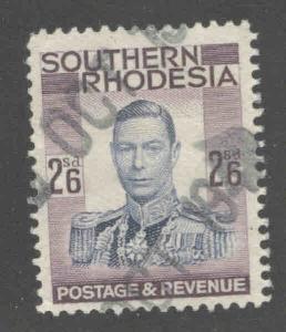 Southern Rhodesia Scott 53 Used money stamp cv $8