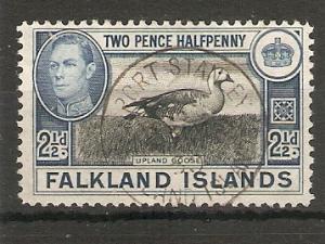 FALKLAND ISLANDS 1949 2½d MAGELLAN GOOSE SG 152 VERY FINE USED