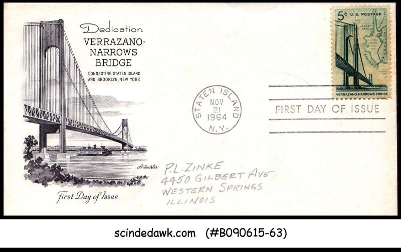 USA - 1964 VERRAZANO NARROWS BRIDGE - FDC