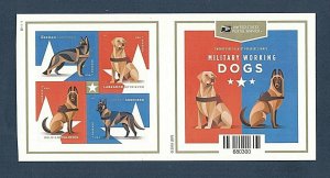 Sc # 5405-5408 ~ Block of 4 ~ Forever Issue, Military Working Dogs (fb27)