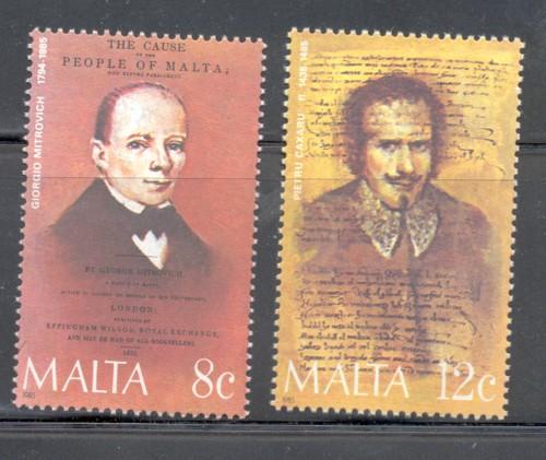 Malta Sc 668-9 1985 Famous Men stamp set mint NH