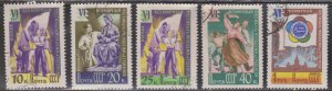 RUSSIA - Scott # 1936-40 Used - 6th World Youth Festival