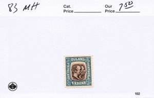 ICELAND  83  MH   SCANS ENLARGE WHEN OPENED