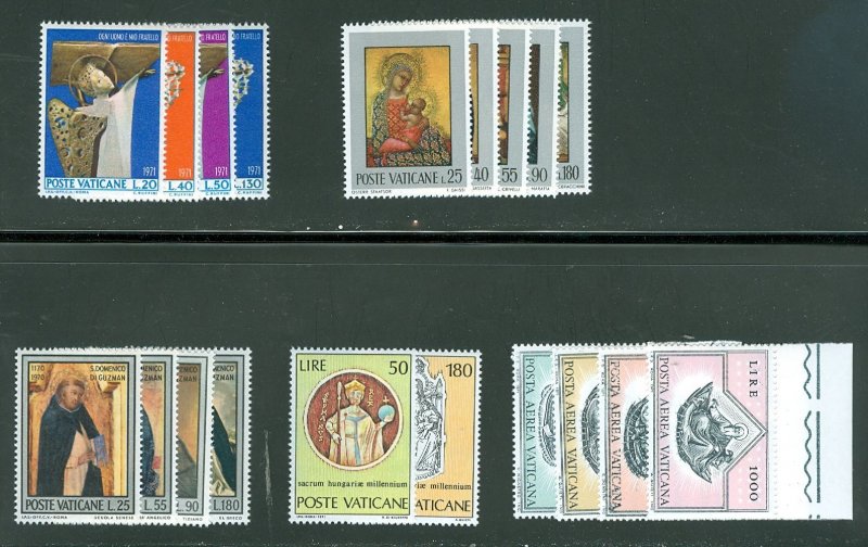 Vatican City 1971 Compete MNH Year Set