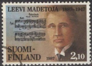 Finland 751 (used) 2.10m Leevi Madetoja, composer (1987)