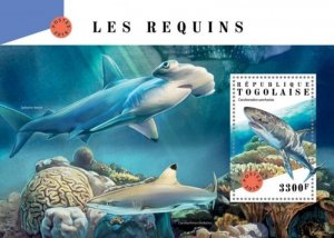 Togo - 2018 Sharks on Stamps - Stamp Souvenir Sheet - TG18307b