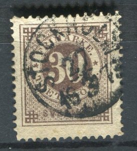 SWEDEN; 1870s early classic 'ore' issue used 30ore. value fair Postmark