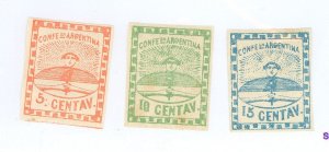 Argentina #1-3 Unused