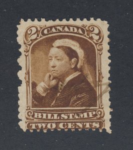 Canada Revenue Bill Stamp #FB38-2c Brown (scarce) Guide Value = $35.00