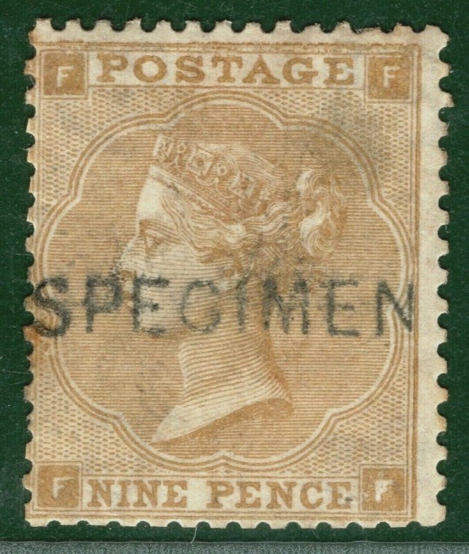 GB QV Stamp SG.86s 9d Bistre (Plate 2) (1862) SPECIMEN Mint MM Cat £750- ORED29