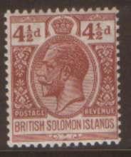 British Solonmon Is 4 1/2d SG45a hinged mint