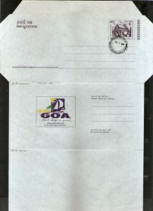 India 2004 850p Mahabalipuram Goa Tourism Bank Advt. on Postal Stationery Aerogr
