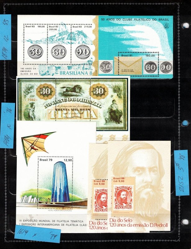 BRAZIL - SMALL LOT OF NH MODERN SOUVENIR SHEETS. Sc$75+