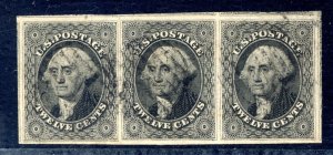 US SCOTT #17 STRIP OF 3 USED-GEM-JUMBO W/ PF CERT JUMBO (4/24/24 GP)