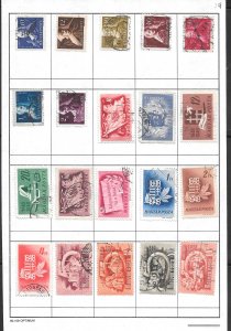 HUNGARY #Z29 Mixture Page of 20 stamps.  Collection / Lot