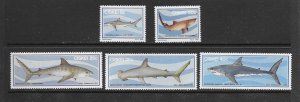 SHARKS - SOUTH AFRICA (CISKEI) #54-58  MNH