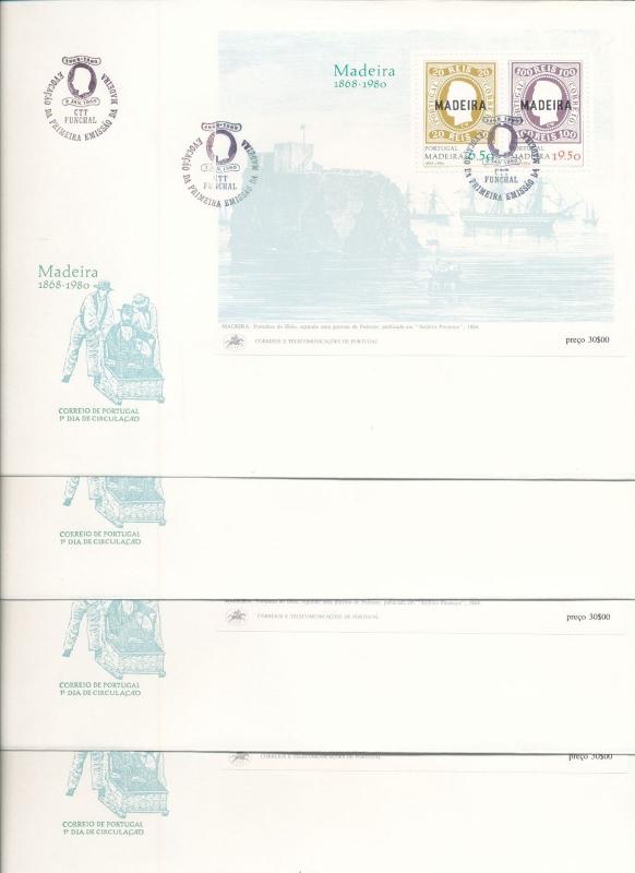 Madeira Azores 1980 Stamps+Sheets FDC Covers x 16 (Au 15394