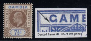 Gambia, SG 79a, MLH Dented Frame variety