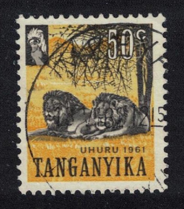 Tanganyika Lions 50c canc SG#113