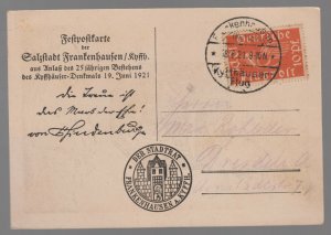 1921 Frankenhausen  Germany Early Airmail Postcard Cover to Dresden