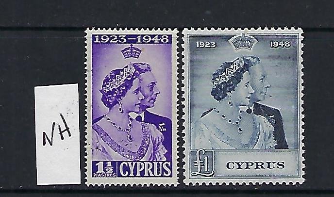 CYPRUS SCOTT #159-159 1948 GEORGE VI SILVER WEDDING   - MINT NEVER HINGED
