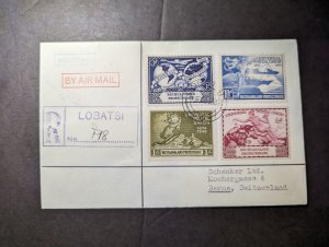 1950 Registered Bechuanaland Airmail Cover Lobatsi to Berne Switzerland