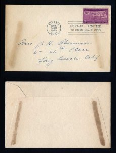 # 858 addressed First Day Cover with no cachet, Helena, MT - 11-8-1939 - # 1