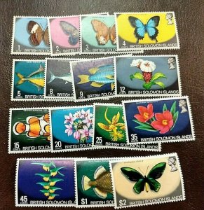 KAPPYS BRITISH SOLOMON ISLANDS #232-47 1972-73 DEFINITIVE COMPLETE SET GS1286