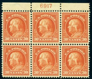 US SCOTT #420 Plate Block Top GP Mint-VF-XF-OG-NH Beauty (GARY 11/11/20) 