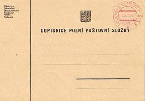 Czechoslovakia Soldier's Free Mail 1938 Vojenska Vlakova Posta 2 Mobile Field...