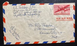 1943 US Army Post Office 770 Italy Airmail Cover to Kansas City MO USA