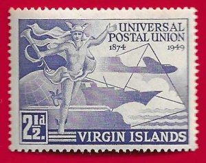 VIRGIN ISLANDS SCOTT#92 1949 2-1/2d U.P.U. - MH