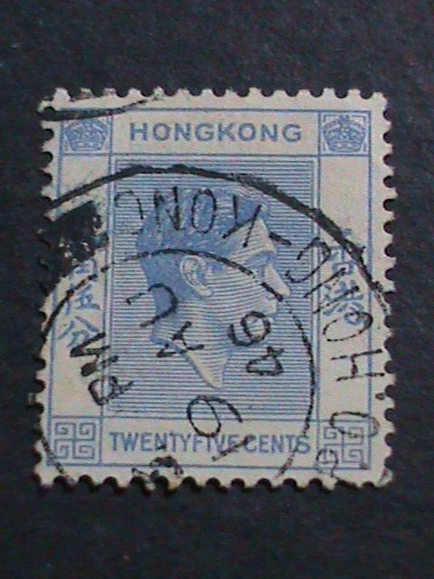 ​HONG KONG-1938 SC#160-84 YEARS OLD-KING GEORGE VI- USED-VF-FANCY CANCEL RARE