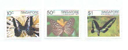 Singapore 1982 Sc 387-9 Butterflies MNH