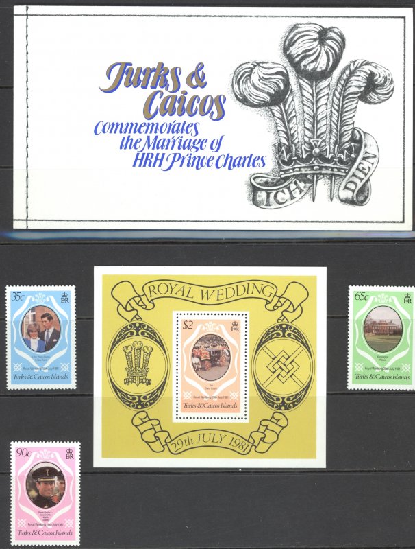 Turks & Caicos Islands Sc# 486-490 MNH 1981 Royal Wedding