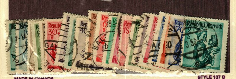 Austria #521-9,531-5,538-40,542-6 used