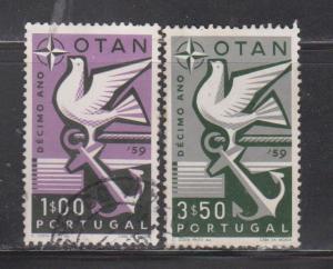 PORTUGAL Scott # 846-7 - Used - 1960 10th Anniversary Of NATO