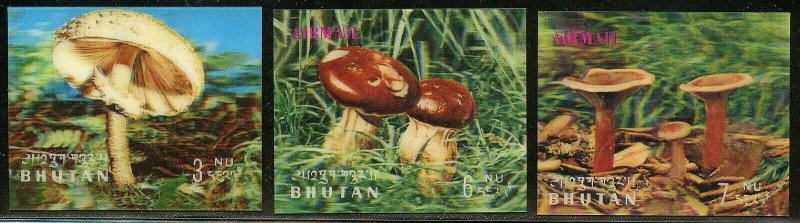 BHUTAN 3-D MUSHROOMS SCOTT#154/154D   MINT NEVER  HINGED--SCOTT$22.25 