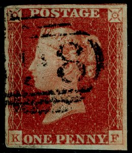 SG8, 1d red-brown PLATE 69, FINE USED. Cat £30. 4 MARGINS. KF 