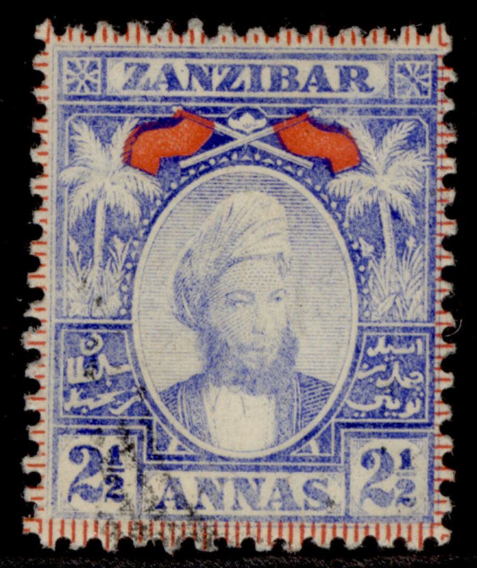 ZANZIBAR QV SG161, 2½a pale blue, FINE USED. 