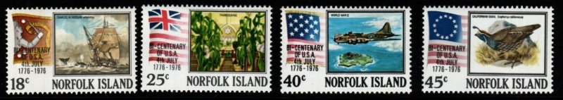 NORFOLK ISLAND SG172/5 1976 BICENTENARY OF AMERICAN REVOLUTION MNH