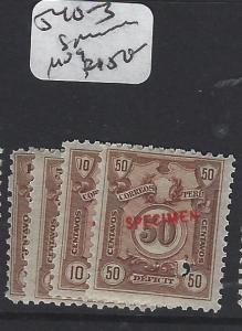 PERU (P1204B)  POSTAGE DUE SC J40-3   SPECIMEN  MOG