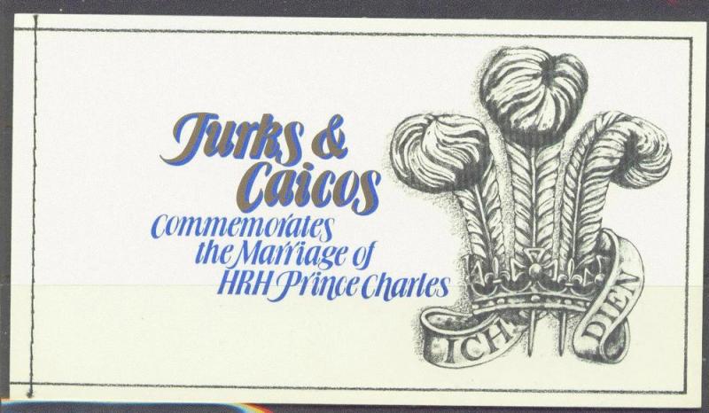 TURKS & CAICOS 490 MNH 1981 Royal Wedding Booklet