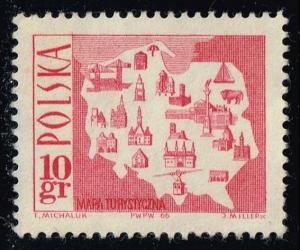 Poland #1439 Map; Used (0.25)