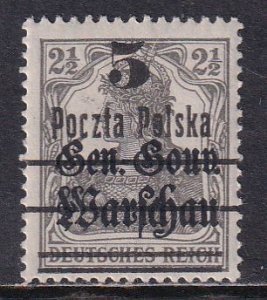 Poland 1918 Sc 16 Occupation Issue Overprint Surcharged Stamp MH